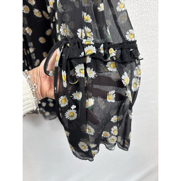 NWT The Kooples Silk Ruffle Mini Dress Daisy Print S - Picture 10 of 11